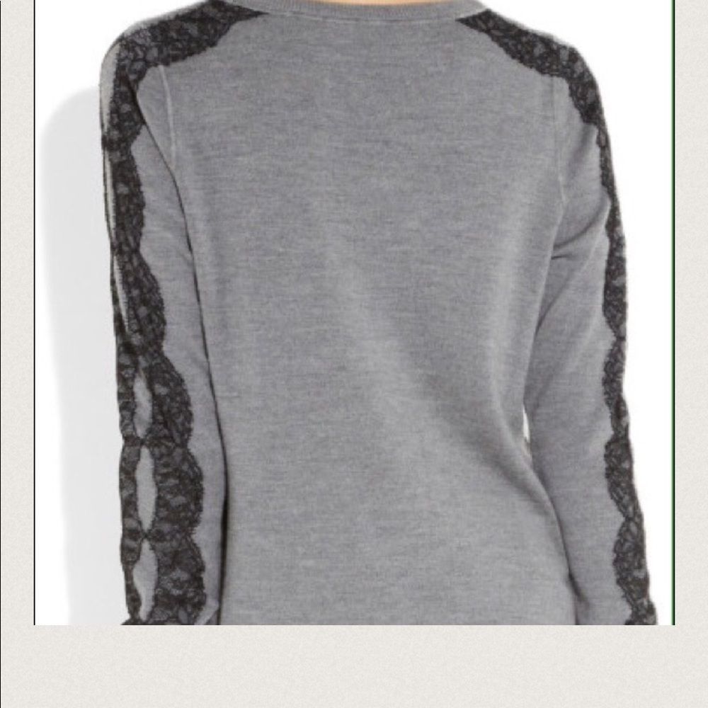 Jason Wu Gray Lace-Trimmed Wool Sweater Large NWT - Picture 4 of 4
